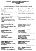 Advisory Committee on Childhood Lead Poisoning Prevention ACCLPP Public Membership Roster March 9 2007