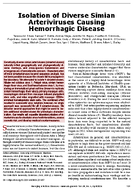Isolation of Diverse Simian Arteriviruses Causing Hemorrhagic Disease