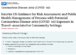 Interim US Guidance for Risk Assessment and Public Health Management of Persons with Potential Coronavirus Disease 2019 COVID19 Exposure in TravelAssociated or Community Settings February 11 2020