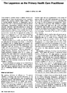 The Layperson As The Primary Health Care Practitioner