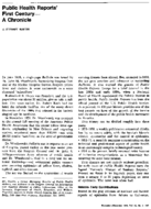 Public Health Reports first centurya chronicle