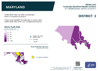 MD Congressional District 02 Stroke and Federally Qualified Health Centers Map 118th Congress