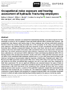 Occupational Noise Exposure and Hearing Assessment of Hydraulic Fracturing Employees
