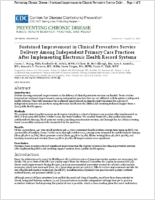 Sustained Improvement in Clinical Preventive Service Delivery Among Independent Primary Care Practices After Implementing Electronic Health Record Systems