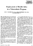 Employment of health aides in a tuberculosis program