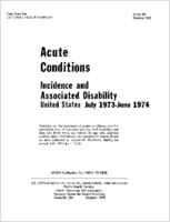 Acute Conditions Incidence and Associated Disability United States July 1973June 1974