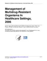 Management of multidrugresistant organisms In healthcare settings 2006