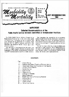 Morbidity and Mortality Weekly Report Vol 18 No 43 week ending October 25 1969 Supplement Collected Recommendations of the Public Health Service Advisory Committee on Immunization Practices