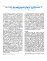 Recommendation of the Advisory Committee on Immunization Practices for Use of a Third Dose of Mumps VirusContaining Vaccine in Persons at Increased Risk for Mumps During an Outbreak