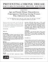 Age and RacialEthnic Disparities in Prepregnancy Smoking Among Women Who Delivered Live Births