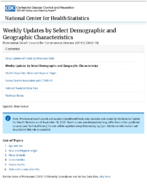 Weekly Updates by Select Demographic and Geographic Characteristics Provisional Death Counts for Coronavirus Disease COVID19 20200916