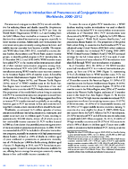 Progress in Introduction of Pneumococcal Conjugate Vaccine  Worldwide 20002012