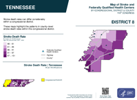 TN Congressional District 08 Stroke and Federally Qualified Health Centers Map 119th Congress