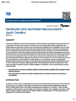 Distribution Line Technician Electrocuted in South Carolina FACE 9101