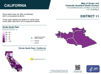 CA Congressional District 11 Stroke and Federally Qualified Health Centers Map 119th Congress