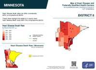 MN Congressional District 08 Heart Disease and Federally Qualified Health Centers Map 119th Congress