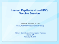 Human papillomavirus HPV vaccine session