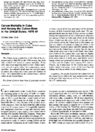 Cancer Mortality In Cuba And Among The CubanBorn In The US 197981