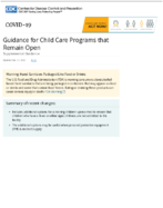 Guidance for Child Care Programs That Remain Open Supplemental Guidance Dec 31 2020