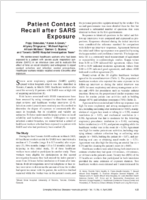 Patient Contact Recall after SARS Exposure