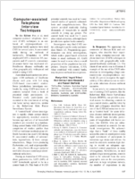 Computerassisted Telephone Interview Techniques
