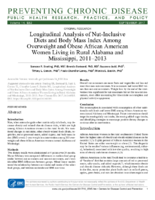 Longitudinal Analysis of NutInclusive Diets and Body Mass Index Among Overweight and Obese African American Women Living in Rural Alabama and Mississippi 20112013