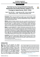 Nonfatal Injuries Among Skilled Nursing and Residential Care Facility Workers Treated in US Emergency Departments 20152022