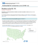 Enfermedad del coronavirus 2020 COVID19  pruebas en los EE UU actualizado el 21 de abril de 2020