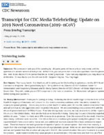 Transcript for CDC media telebriefing Update on 2019 novel coronavirus 2019nCoV press briefing transcript Friday January 31 2020