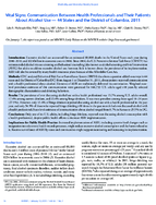 Vital Signs Communication Between Health Professionals and Their Patients About Alcohol Use  44 States and the District of Columbia 2011