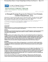 A Strength Training Program for Primary Care Patients Central Pennsylvania 2012