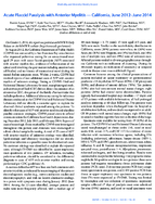 Acute Flaccid Paralysis with Anterior Myelitis  California June 2012June 2014