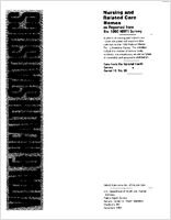 Nursing and Related Care Homes as Reported from the 1980 NMFI Survey