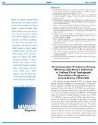 Pneumoconiosis Prevalence Among Working Coal Miners Examined in Federal Chest Radiograph Surveillance Programs  United States 1996  2002