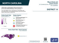 NC Congressional District 14 Stroke and Stroke Centers Map 119th Congress