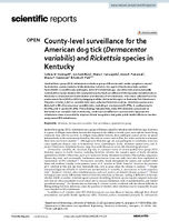 CountyLevel Surveillance for the American Dog Tick Dermacentor variabilis and Rickettsia Species in Kentucky