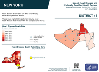 NY Congressional District 18 Heart Disease and Federally Qualified Health Centers Map 119th Congress