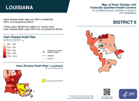 LA Congressional District 06 Heart Disease and Federally Qualified Health Centers Map 119th Congress