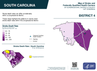 SC Congressional District 04 Stroke and Federally Qualified Health Centers Map 119th Congress