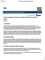 School Maintenance Worker Electrocuted in Ohio FACE 8605