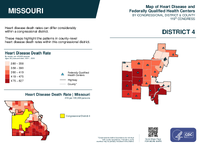 MO Congressional District 04 Heart Disease and Federally Qualified Health Centers Map 119th Congress
