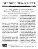 The Ethical Basis for Promoting Nutritional Health in Public Schools in the United States
