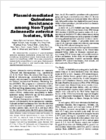 Plasmidmediated Quinolone Resistance among NonTyphiSalmonella enterica Isolates USA