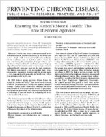 Ensuring the Nations Mental Health The Role of Federal Agencies