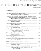 Public Health Reports  v 67 no 9  table of contents