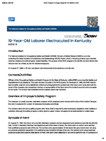 19YearOld Laborer Electrocuted in Kentucky FACE 8715