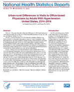 Urbanrural Differences in Visits to Officebased Physicians by Adults With Hypertension United States 20142016