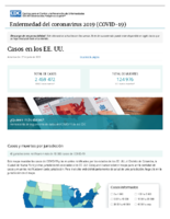 Casos de enfermedad del coronavirus COVID19 casos en los EE UU ltima actualizacin 18 de junio del 2020