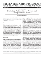 Evaluating Partnerships to Prevent and Manage Chronic Disease