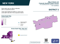 NY Congressional District 02 Stroke and Federally Qualified Health Centers Map 119th Congress